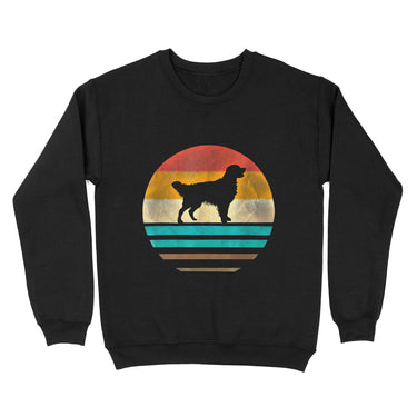Retro Gift For Dog Lovers - Golden Retriever Retro Vintage 70s Silhouete - Standard Crew Neck Sweatshirt